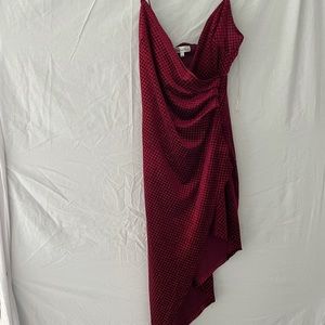 Sparkly red high low form fitting dress